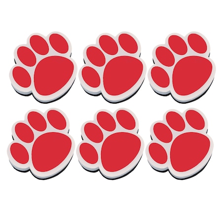 Ashley Productions Magnetic Whiteboard Eraser, Red Paw, PK6 10003